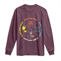 Earth Day Awareness Long Sleeve Shirt Save The Bees Plant More Trees Clean The Seas Titties