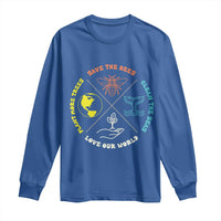Earth Day Awareness Long Sleeve Shirt Save The Bees Plant More Trees Clean The Seas Titties