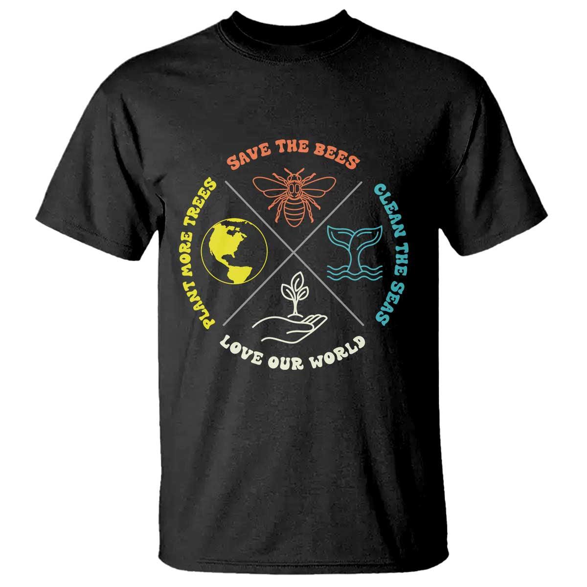 Earth Day Awareness T Shirt Save The Bees Plant More Trees Clean The Seas Titties