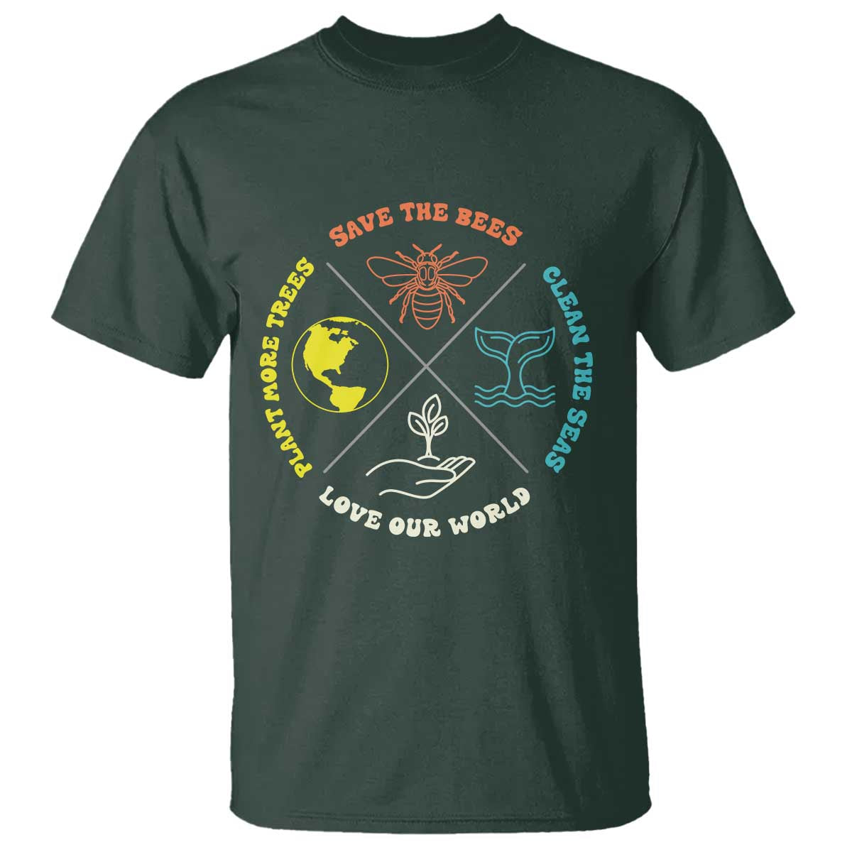 Earth Day Awareness T Shirt Save The Bees Plant More Trees Clean The Seas Titties