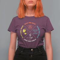 Earth Day Awareness T Shirt For Women Save The Bees Plant More Trees Clean The Seas Titties