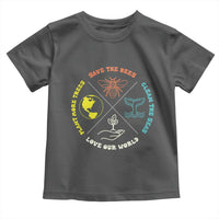 Earth Day Awareness Toddler T Shirt Save The Bees Plant More Trees Clean The Seas Titties