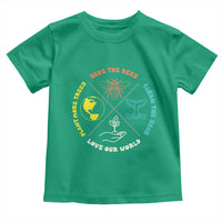 Earth Day Awareness Toddler T Shirt Save The Bees Plant More Trees Clean The Seas Titties