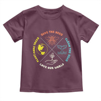 Earth Day Awareness Toddler T Shirt Save The Bees Plant More Trees Clean The Seas Titties