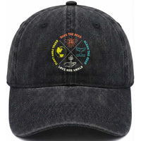 Earth Day Awareness Washed Cotton Baseball Cap Save The Bees Plant More Trees Clean The Seas Titties