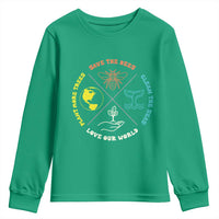 Earth Day Awareness Youth Sweatshirt Save The Bees Plant More Trees Clean The Seas Titties