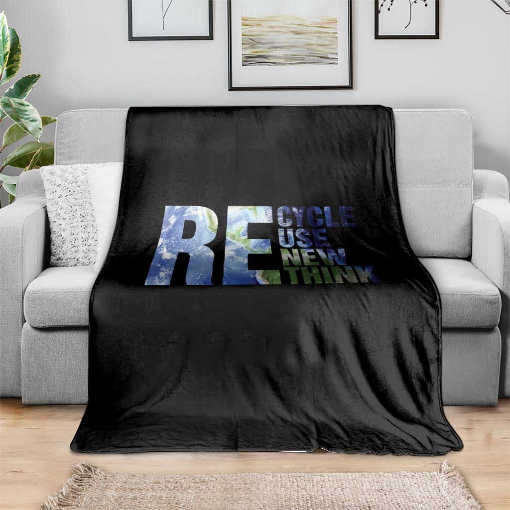 Earth Day Throw Blanket Recycle Reuse Renew Rethink
