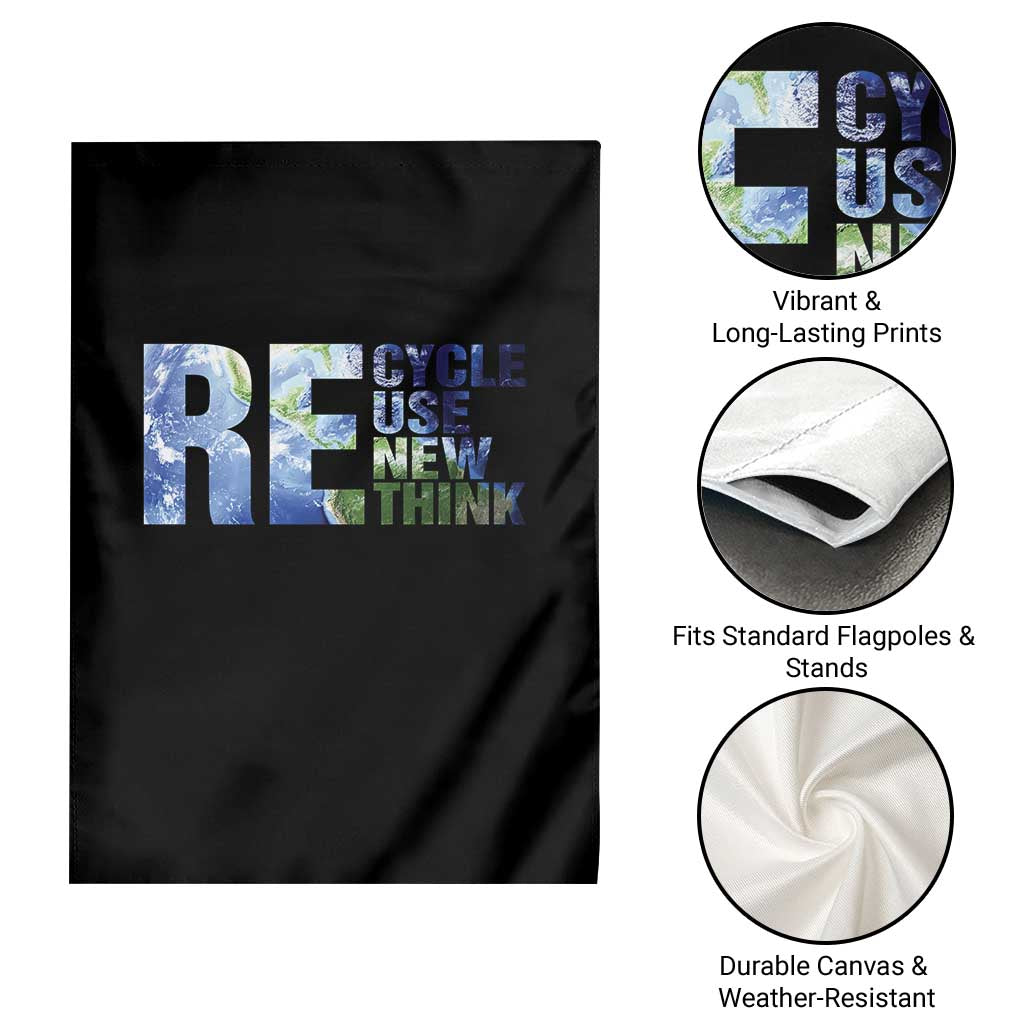 Earth Day Garden Flag Recycle Reuse Renew Rethink