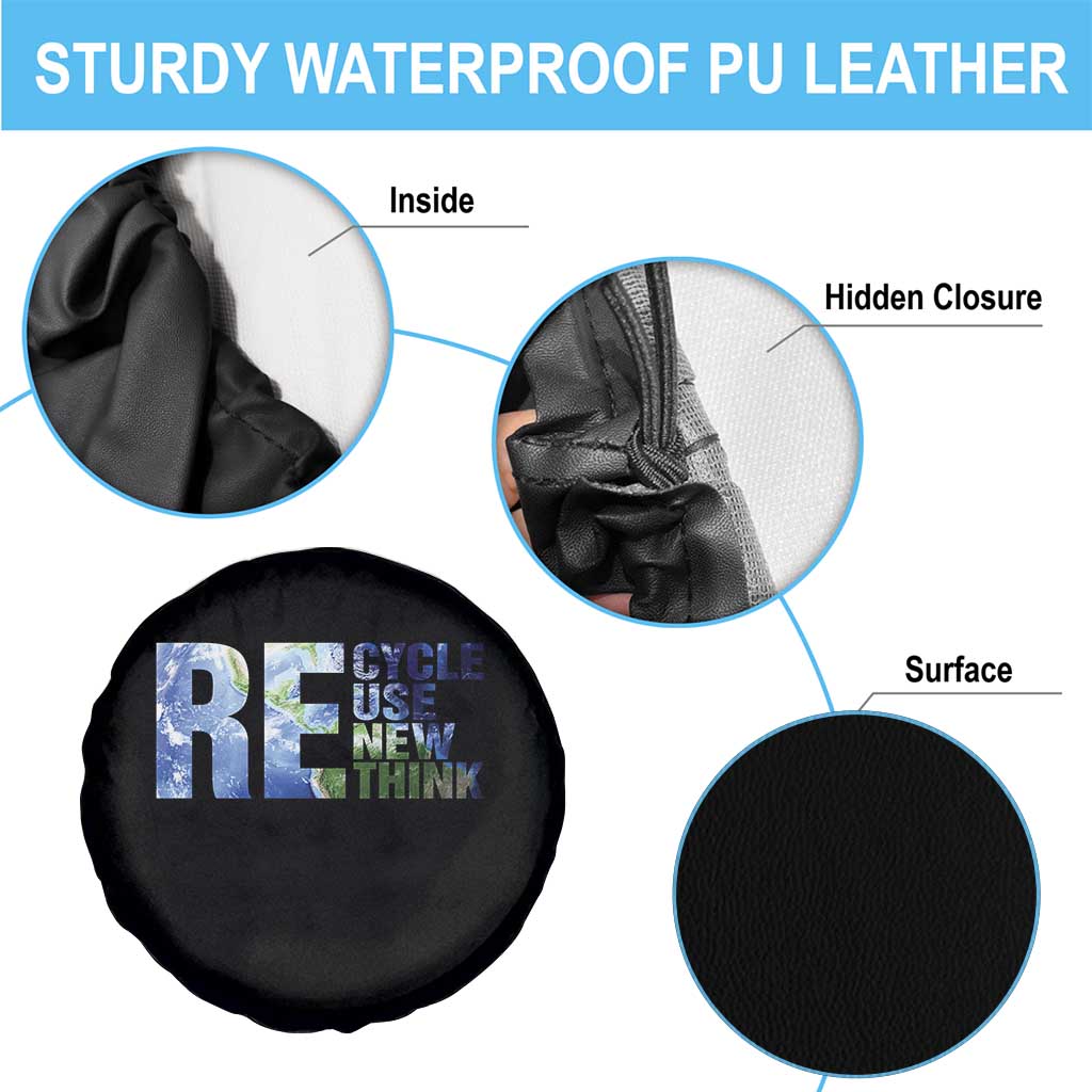 Earth Day Spare Tire Cover Recycle Reuse Renew Rethink