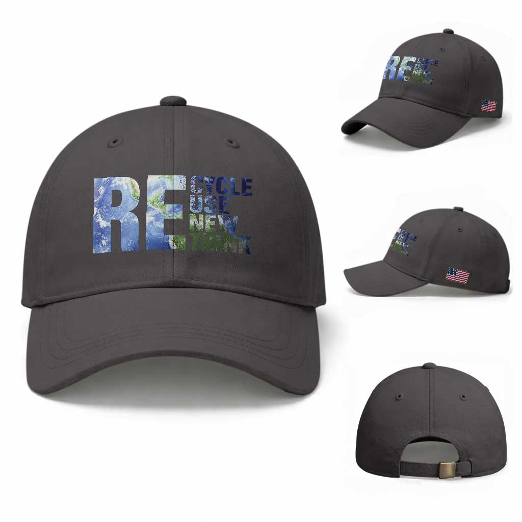 Earth Day Baseball Cap Recycle Reuse Renew Rethink