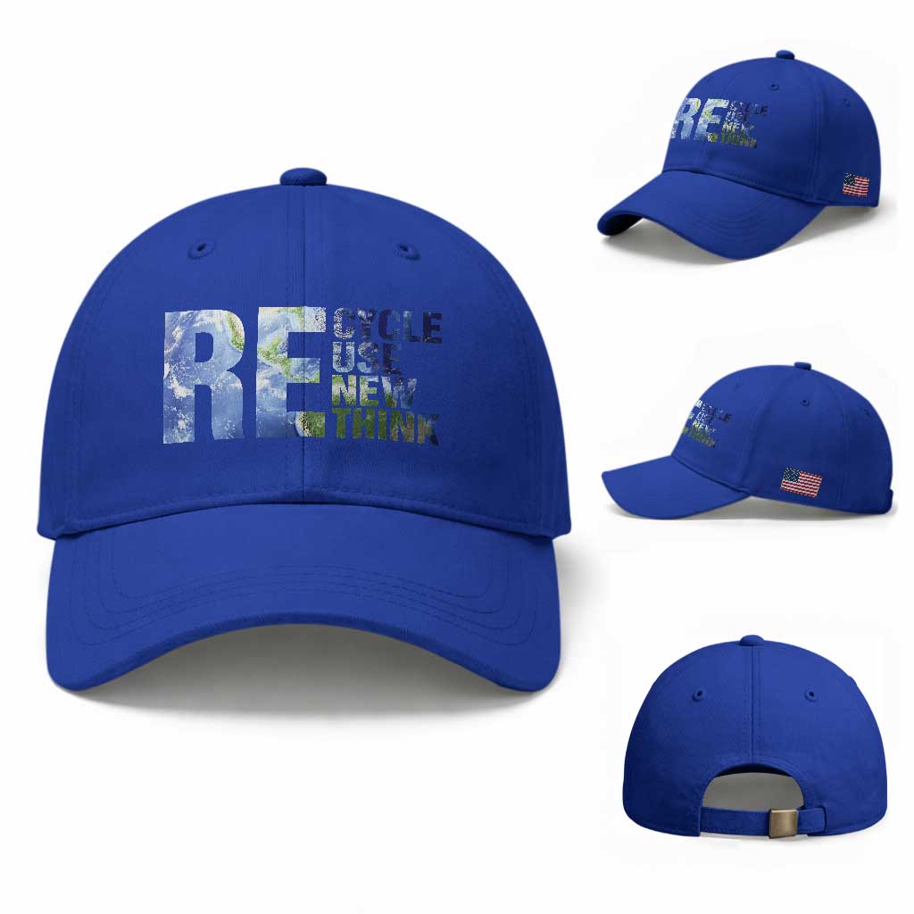 Earth Day Baseball Cap Recycle Reuse Renew Rethink