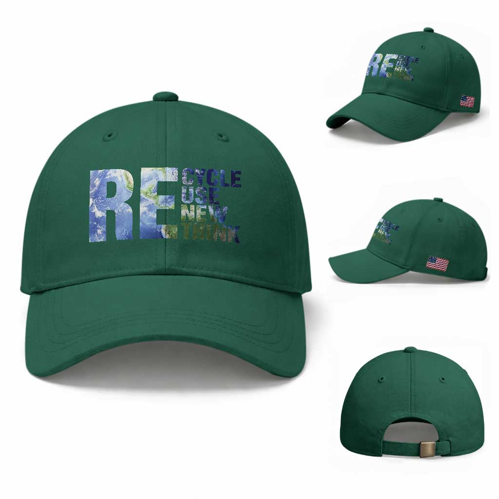 Earth Day Baseball Cap Recycle Reuse Renew Rethink