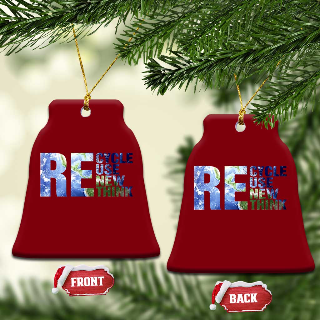 Earth Day Ceramic Ornament Recycle Reuse Renew Rethink