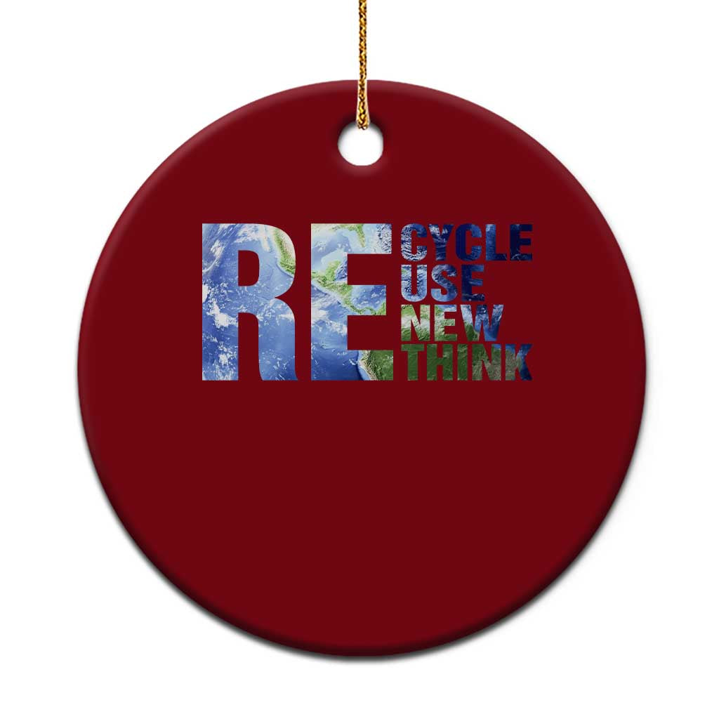 Earth Day Ceramic Ornament Recycle Reuse Renew Rethink