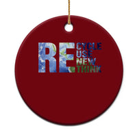 Earth Day Ceramic Ornament Recycle Reuse Renew Rethink