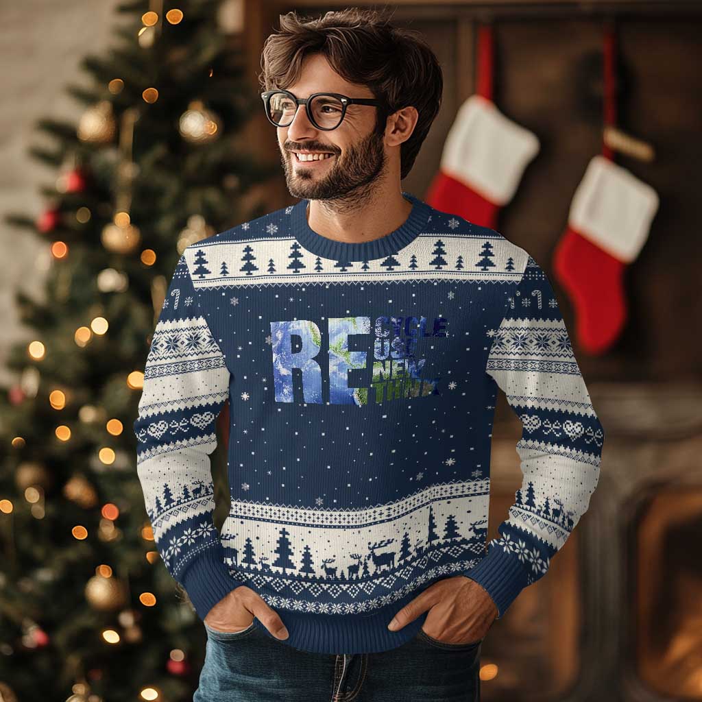 Earth Day Ugly Christmas Sweater Recycle Reuse Renew Rethink