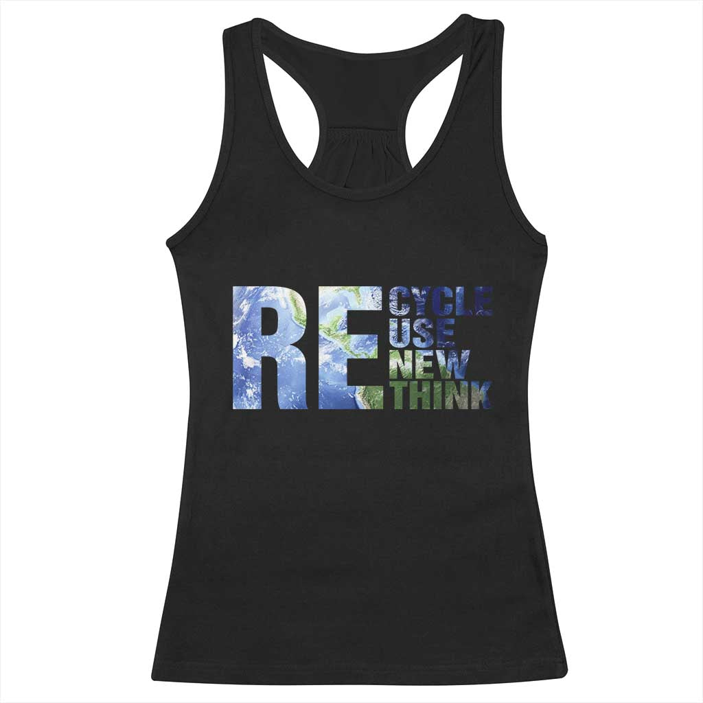 Earth Day Racerback Tank Top Recycle Reuse Renew Rethink