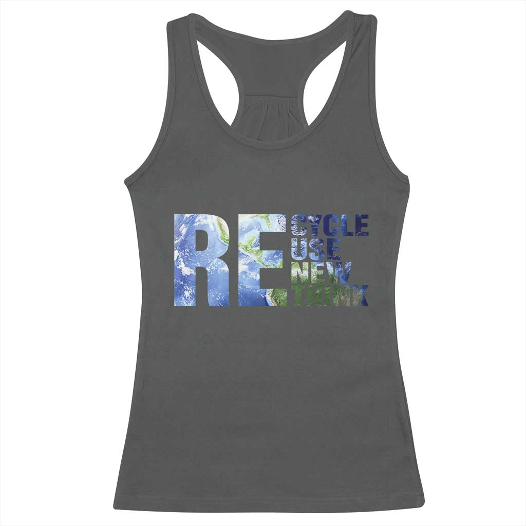 Earth Day Racerback Tank Top Recycle Reuse Renew Rethink