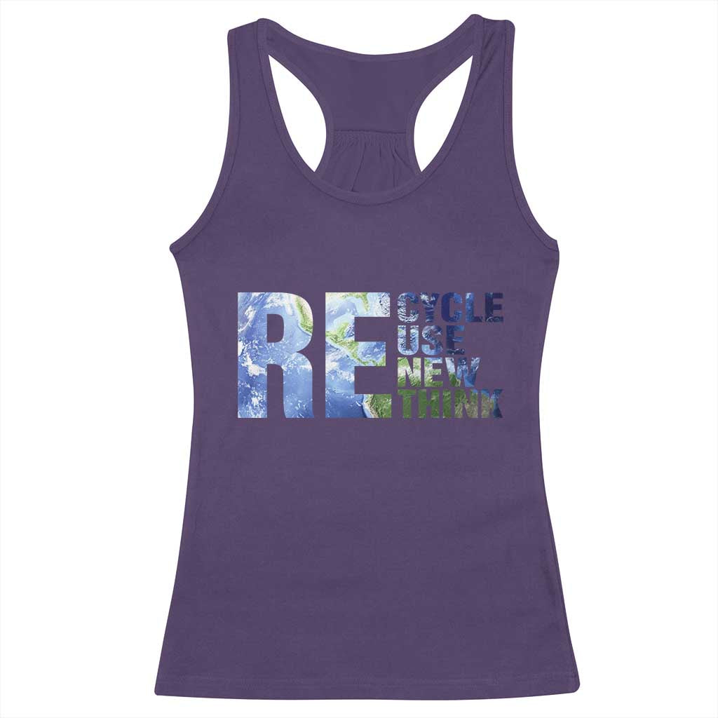 Earth Day Racerback Tank Top Recycle Reuse Renew Rethink