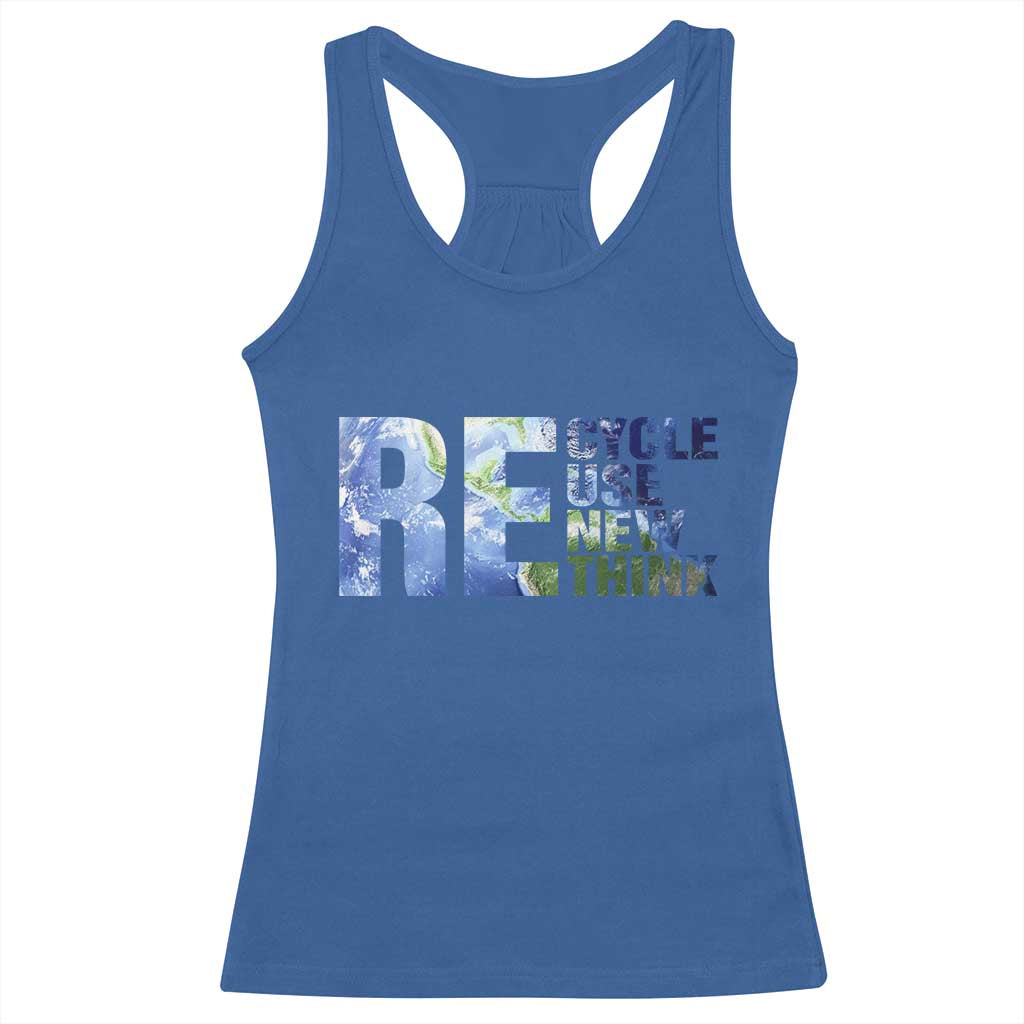 Earth Day Racerback Tank Top Recycle Reuse Renew Rethink