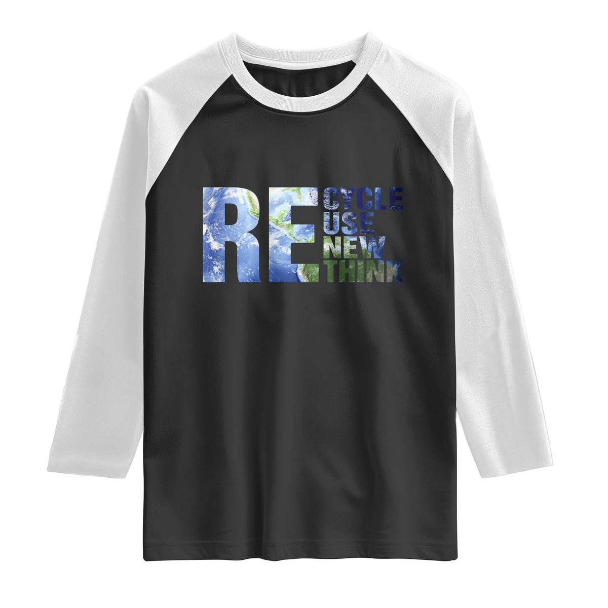 Earth Day Raglan Shirt Recycle Reuse Renew Rethink
