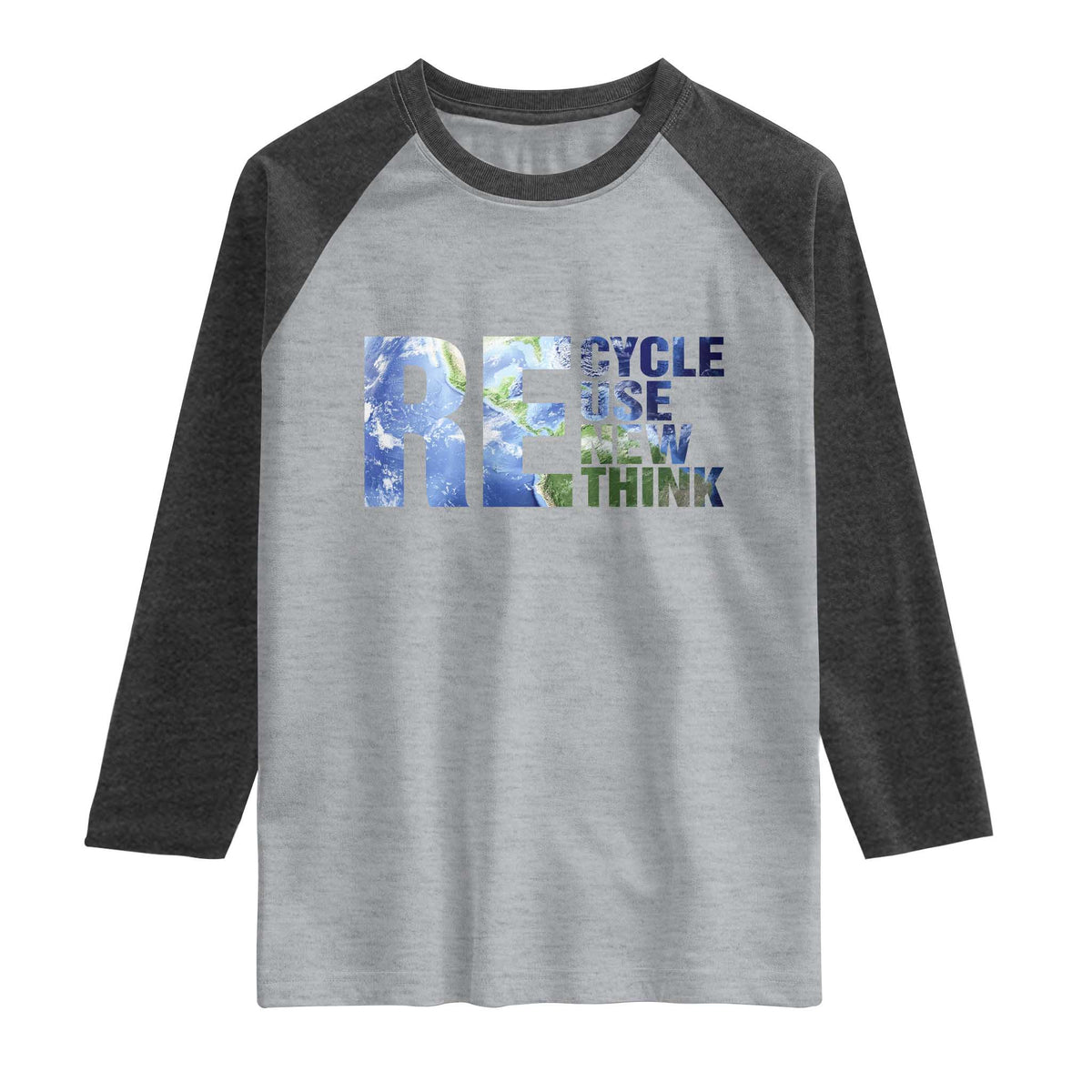 Earth Day Raglan Shirt Recycle Reuse Renew Rethink
