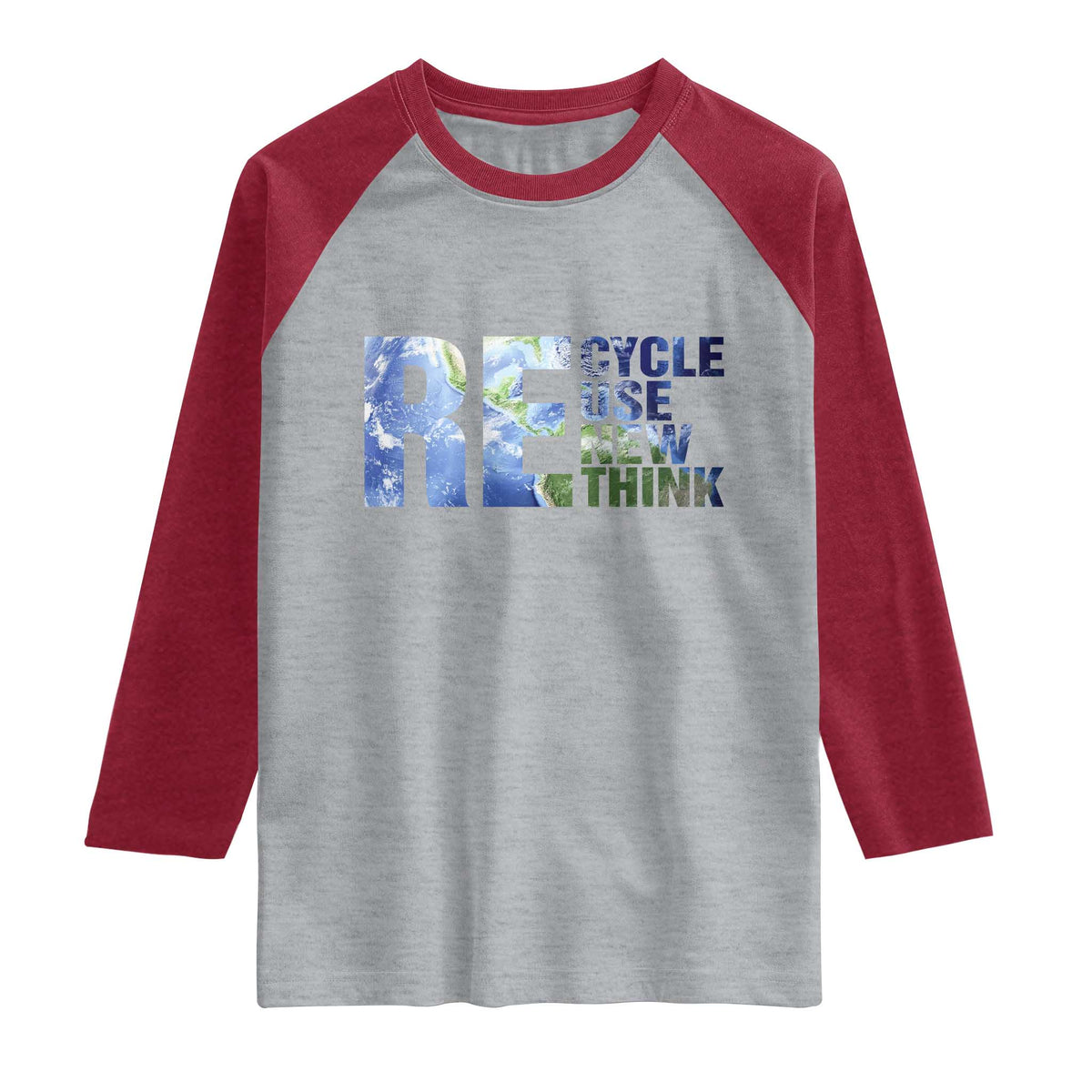 Earth Day Raglan Shirt Recycle Reuse Renew Rethink