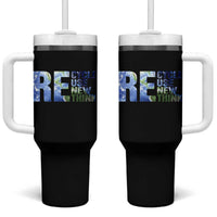 Earth Day Tumbler With Handle Recycle Reuse Renew Rethink