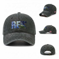 Earth Day Washed Cotton Baseball Cap Recycle Reuse Renew Rethink