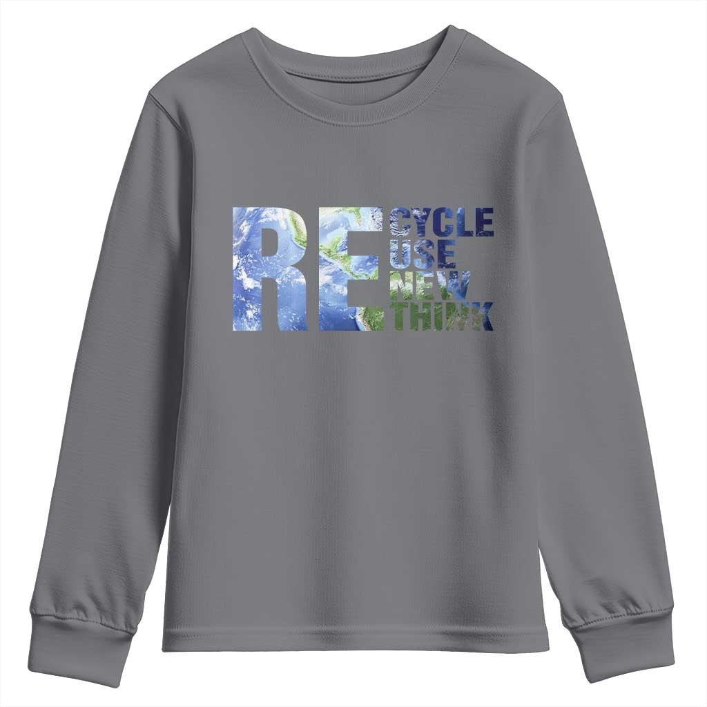 Earth Day Youth Sweatshirt Recycle Reuse Renew Rethink