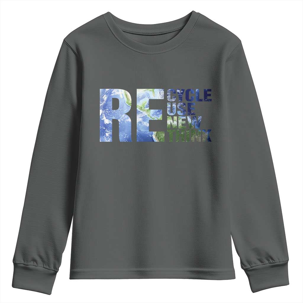 Earth Day Youth Sweatshirt Recycle Reuse Renew Rethink
