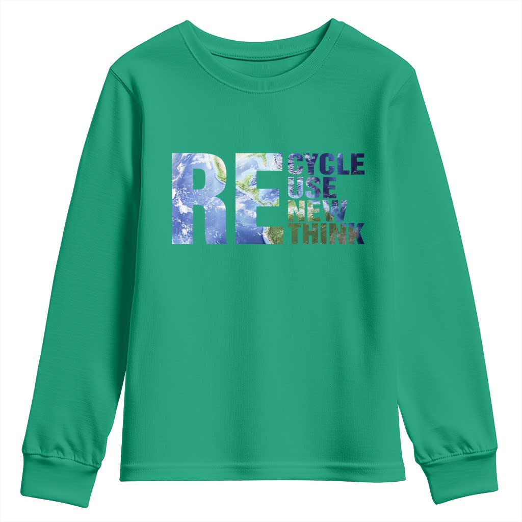 Earth Day Youth Sweatshirt Recycle Reuse Renew Rethink