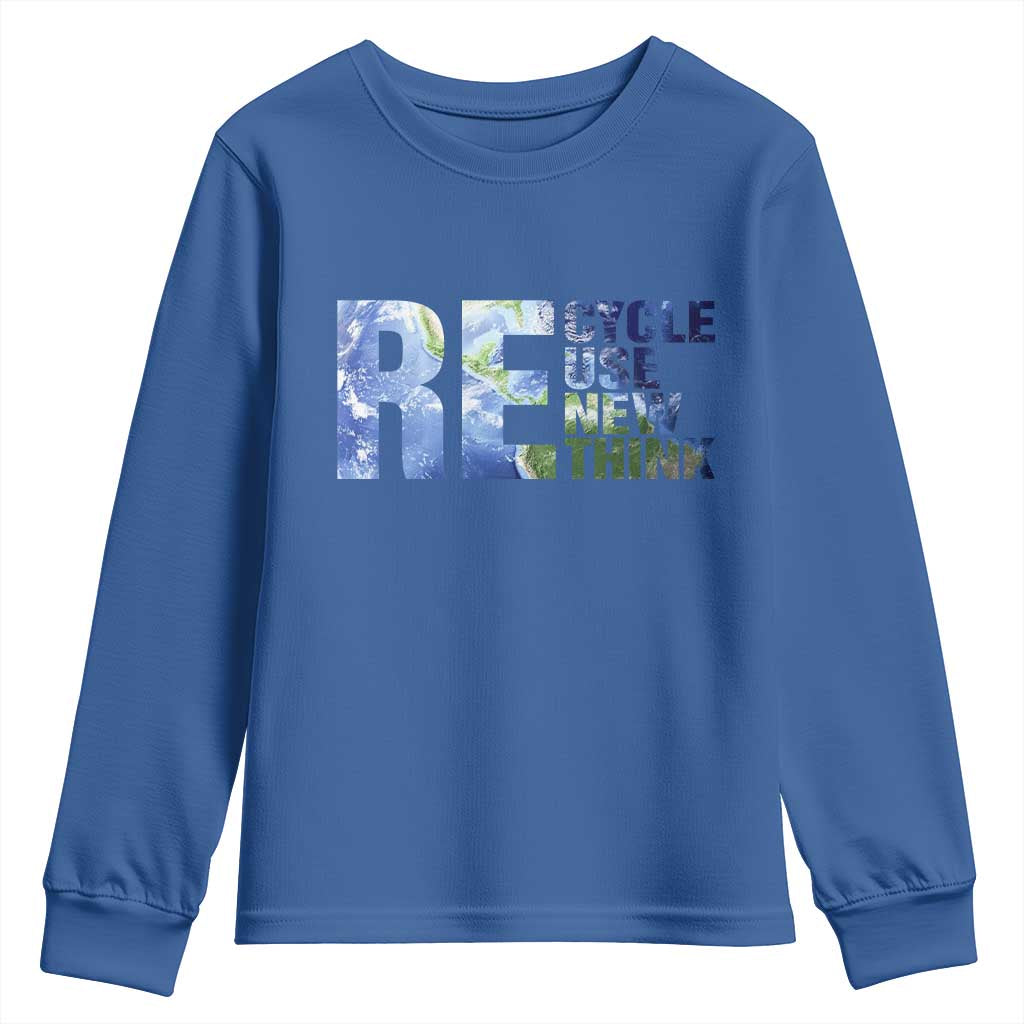Earth Day Youth Sweatshirt Recycle Reuse Renew Rethink