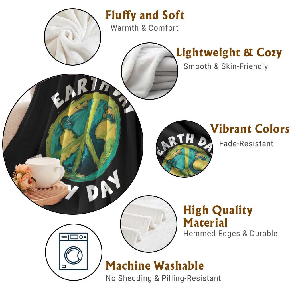Earth Day Everyday Throw Blanket Peace Sign Nature Lover