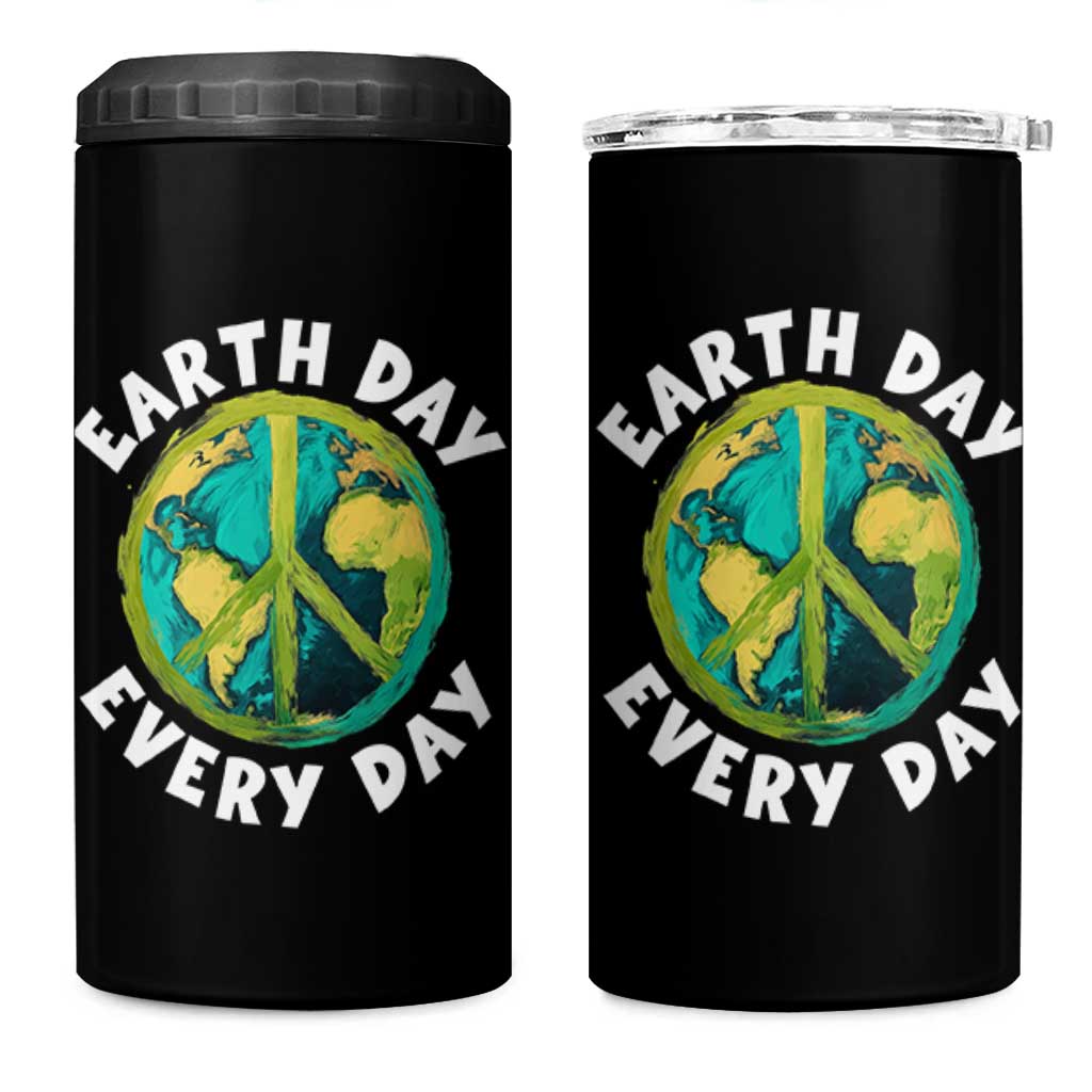 Earth Day Everyday 4 in 1 Can Cooler Tumbler Peace Sign Nature Lover