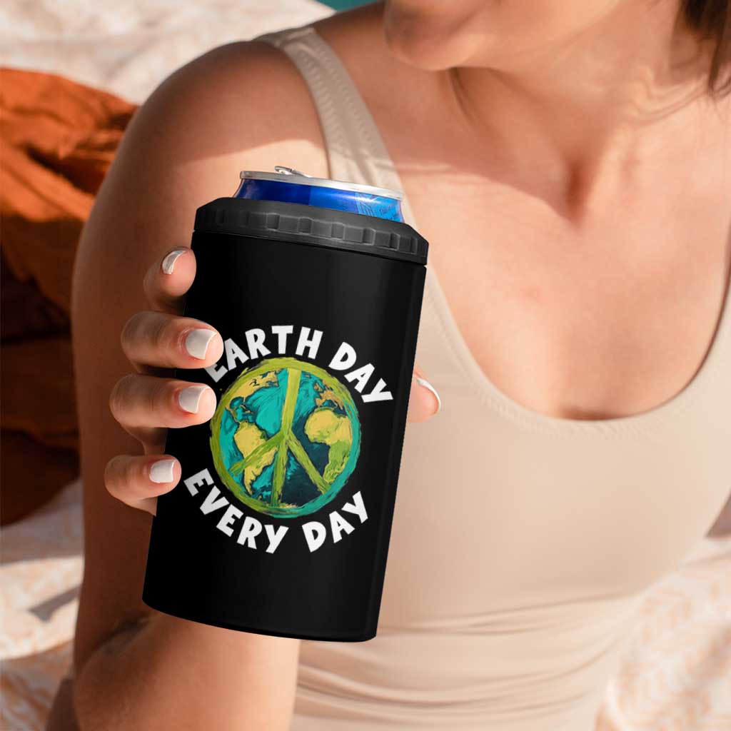 Earth Day Everyday 4 in 1 Can Cooler Tumbler Peace Sign Nature Lover