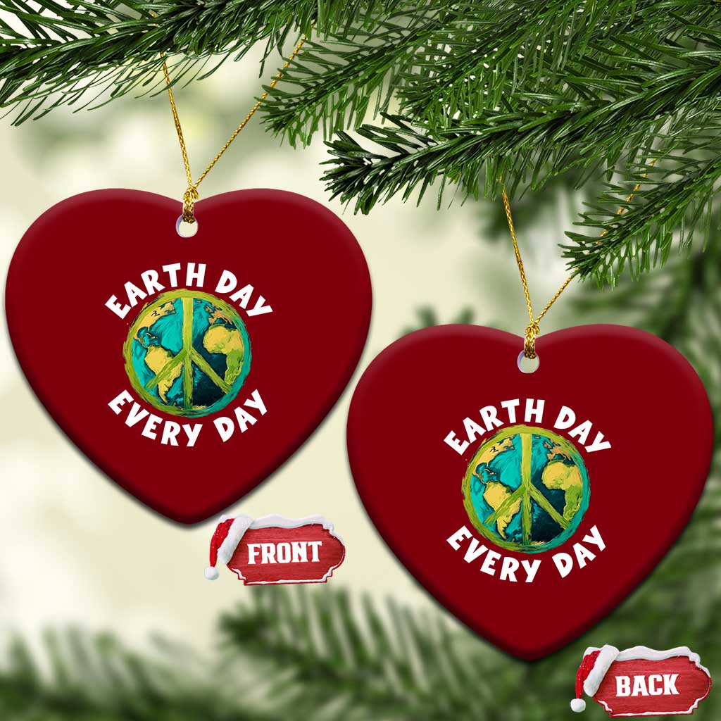 Earth Day Everyday Ceramic Ornament Peace Sign Nature Lover