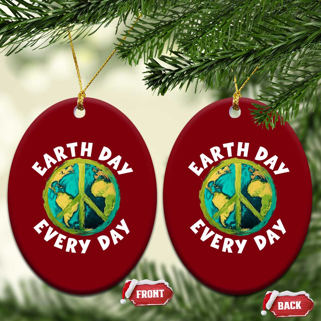 Earth Day Everyday Ceramic Ornament Peace Sign Nature Lover
