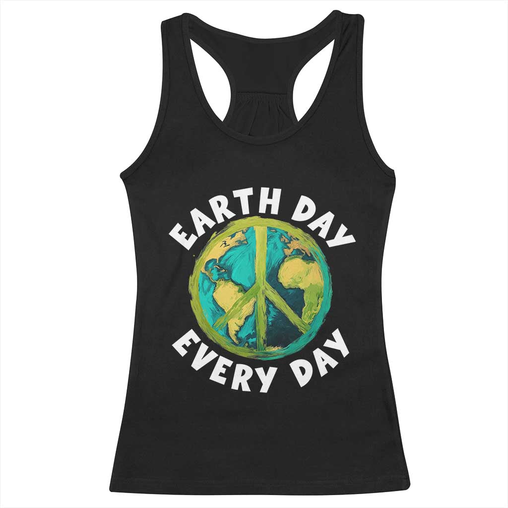 Earth Day Everyday Racerback Tank Top Peace Sign Nature Lover
