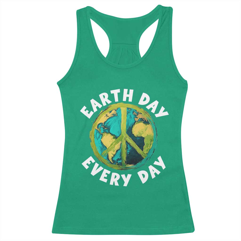 Earth Day Everyday Racerback Tank Top Peace Sign Nature Lover