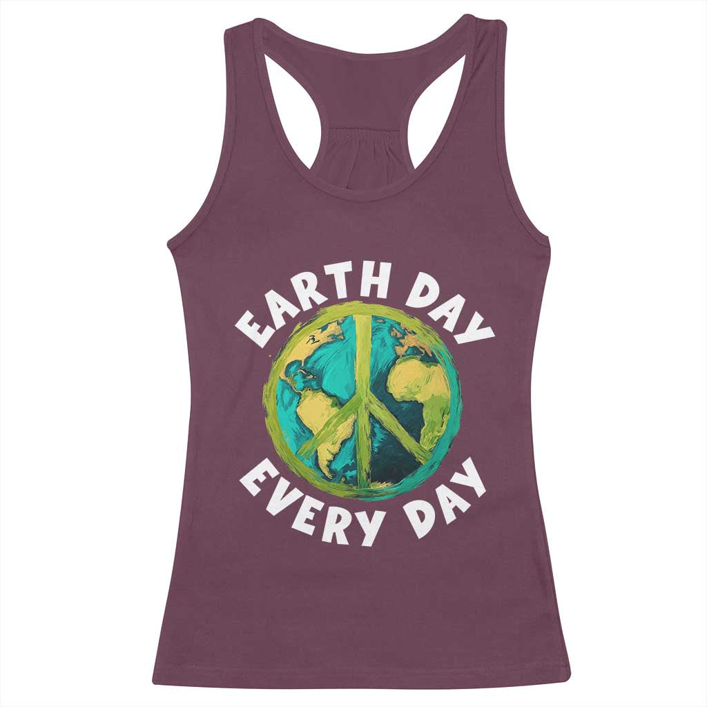 Earth Day Everyday Racerback Tank Top Peace Sign Nature Lover