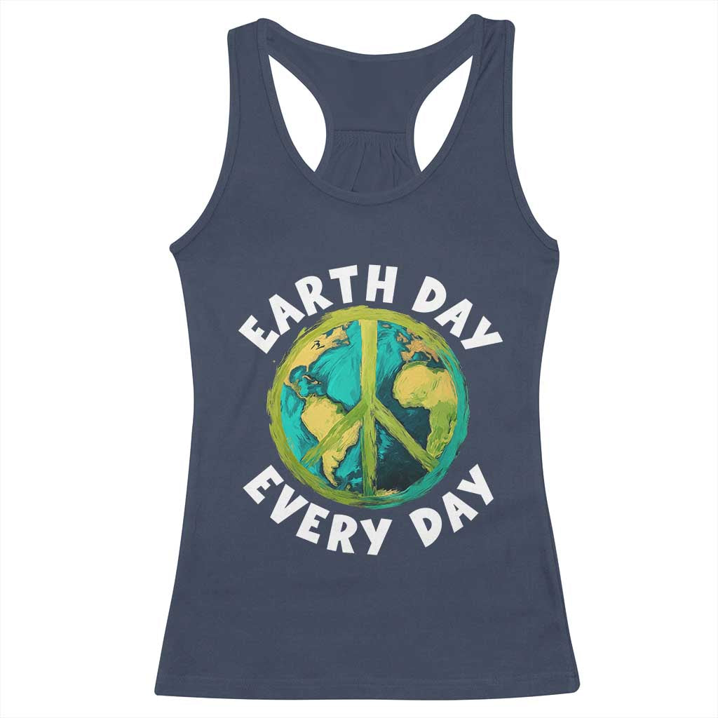 Earth Day Everyday Racerback Tank Top Peace Sign Nature Lover