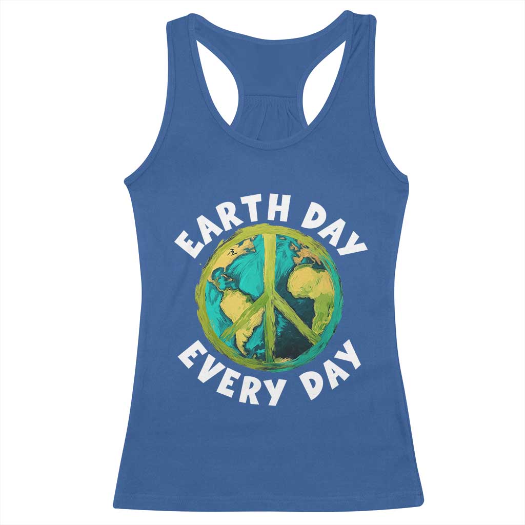 Earth Day Everyday Racerback Tank Top Peace Sign Nature Lover
