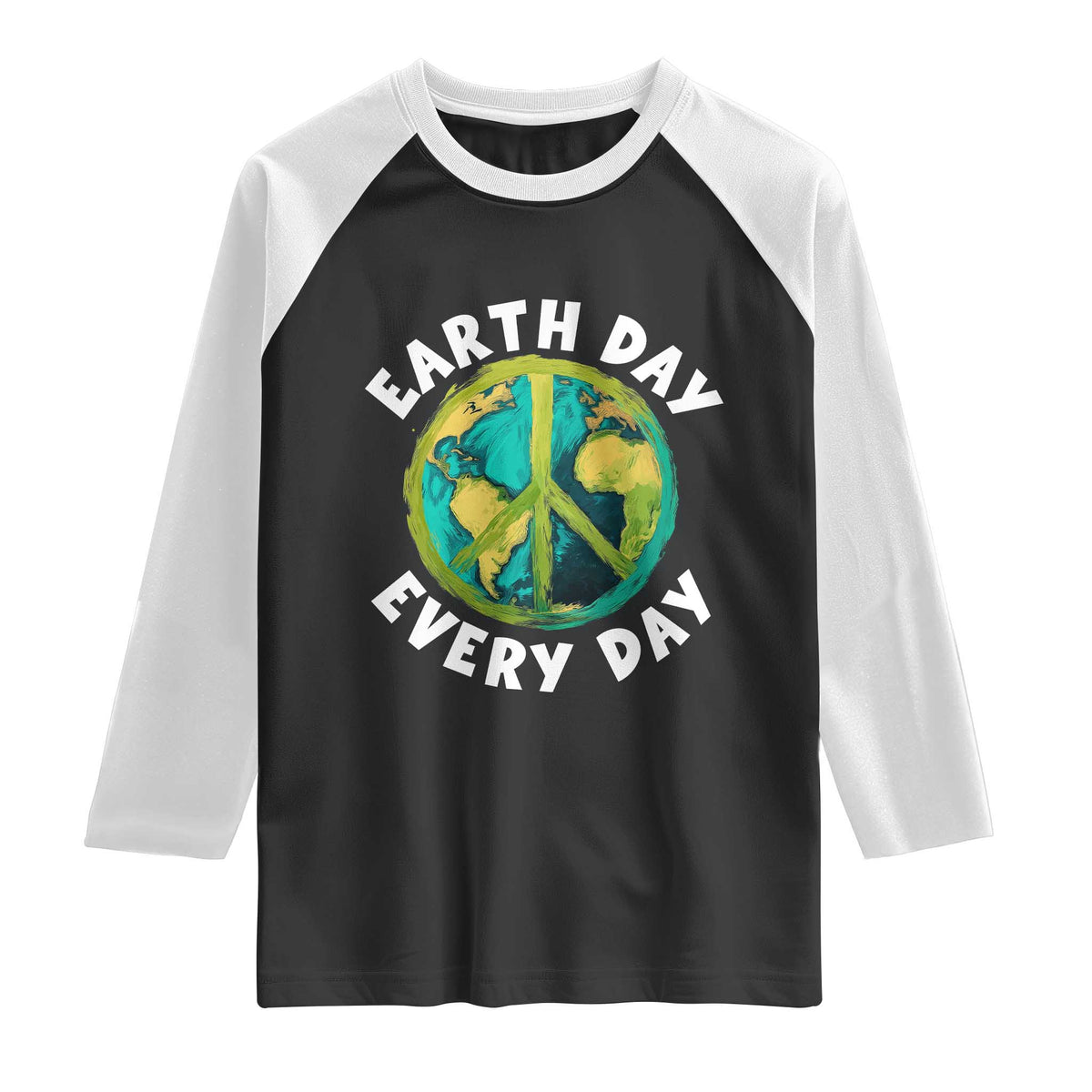 Earth Day Everyday Raglan Shirt Peace Sign Nature Lover
