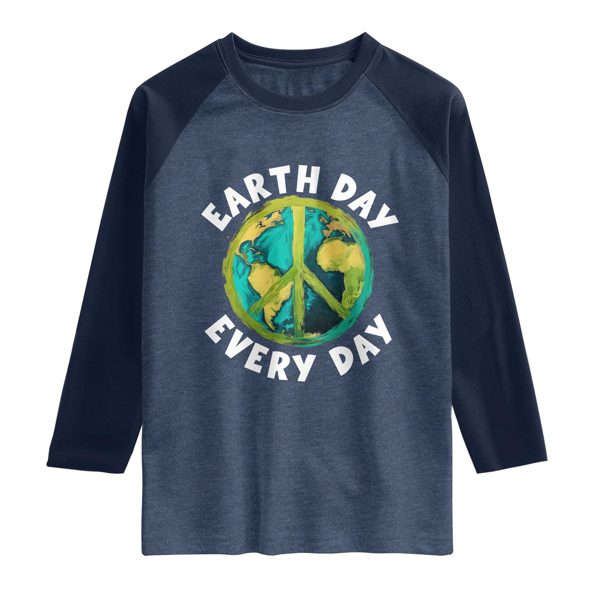 Earth Day Everyday Raglan Shirt Peace Sign Nature Lover