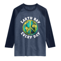 Earth Day Everyday Raglan Shirt Peace Sign Nature Lover