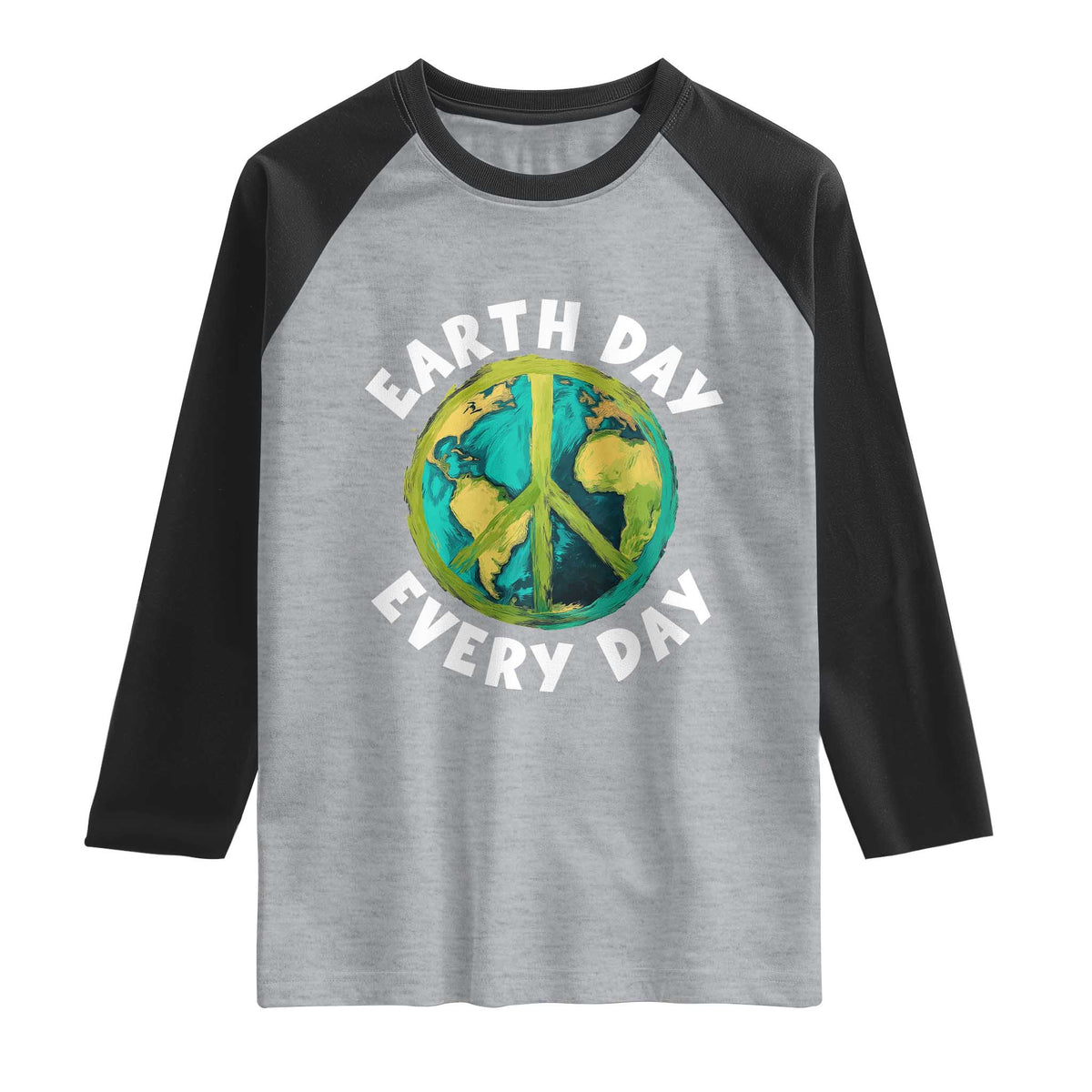 Earth Day Everyday Raglan Shirt Peace Sign Nature Lover