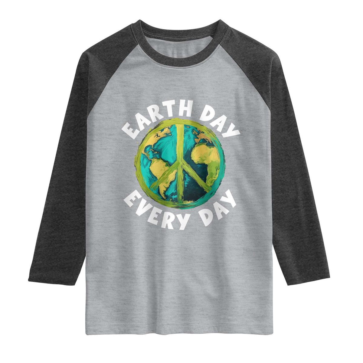 Earth Day Everyday Raglan Shirt Peace Sign Nature Lover