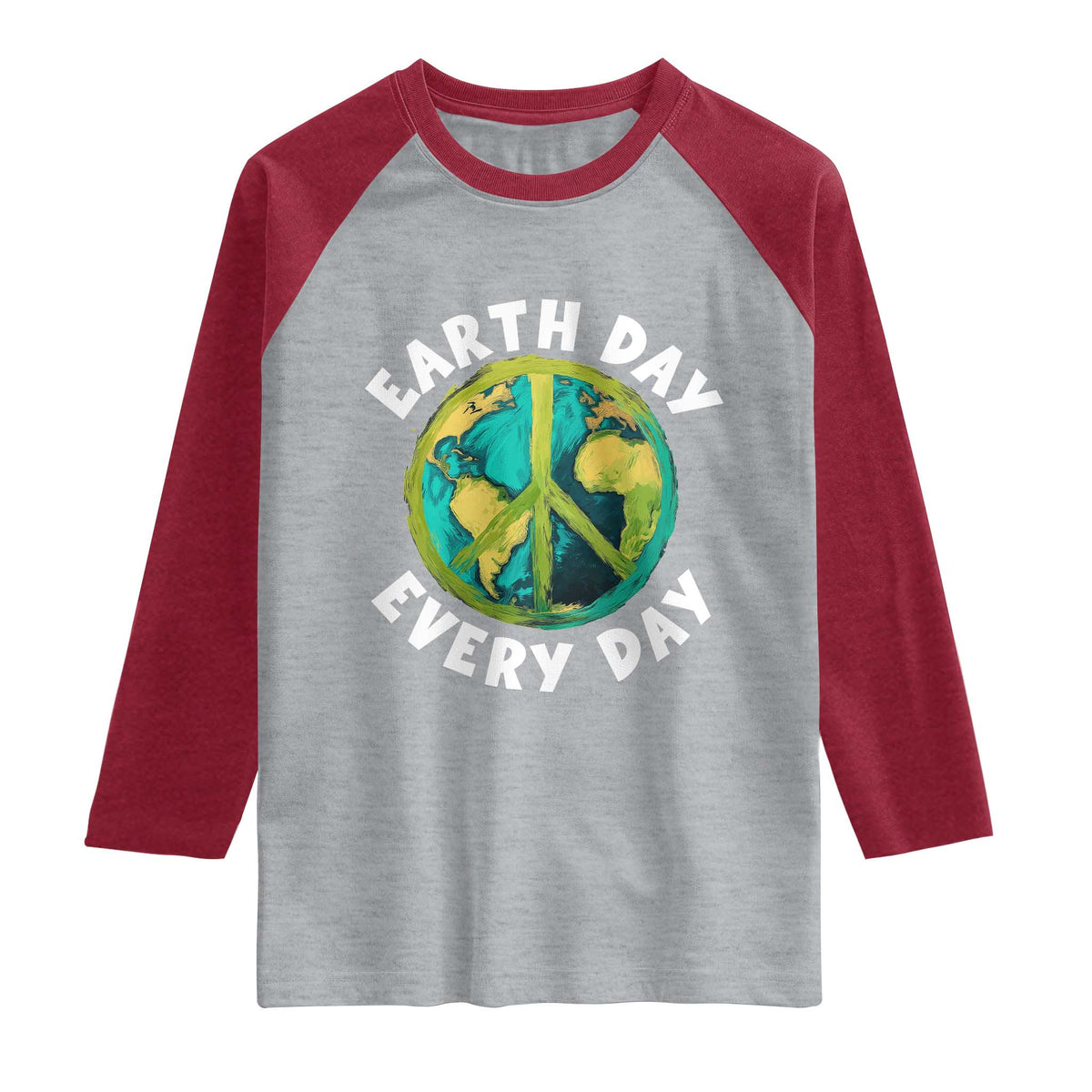 Earth Day Everyday Raglan Shirt Peace Sign Nature Lover