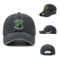 Earth Day Everyday Washed Cotton Baseball Cap Peace Sign Nature Lover